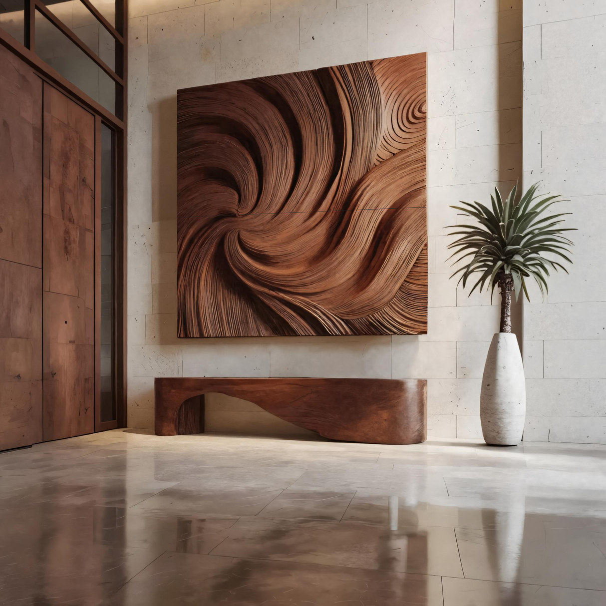 Modern Wall Art Panel With Wave Design For Living Room