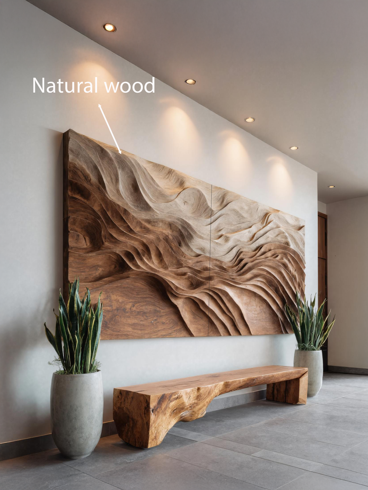 Sculptural Wall Art With Flowing Design For Living Room