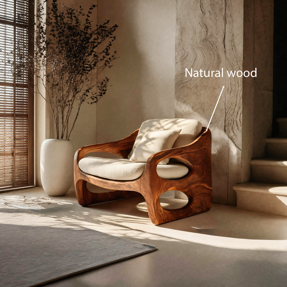 Contemporary Accent Chair With Rounded Frame For Living Room