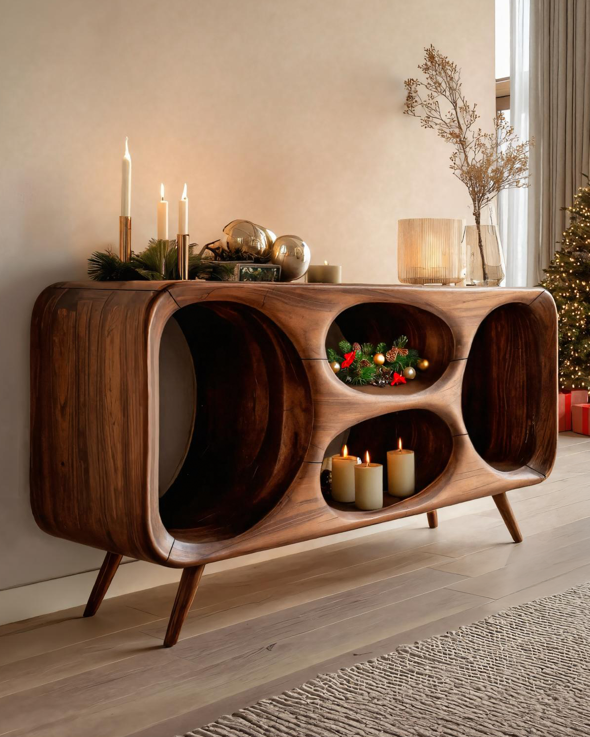 Modern Oval Sideboard For Holiday Decoration