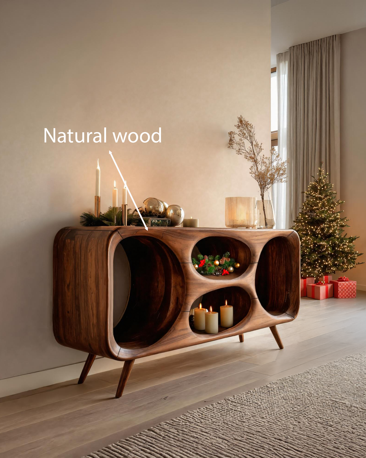 Modern Oval Sideboard For Holiday Decoration