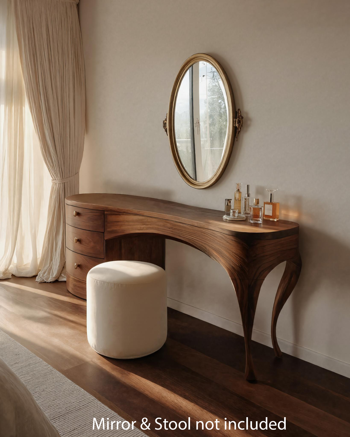 Curved Vanity Table For Bedroom Or Dressing Space