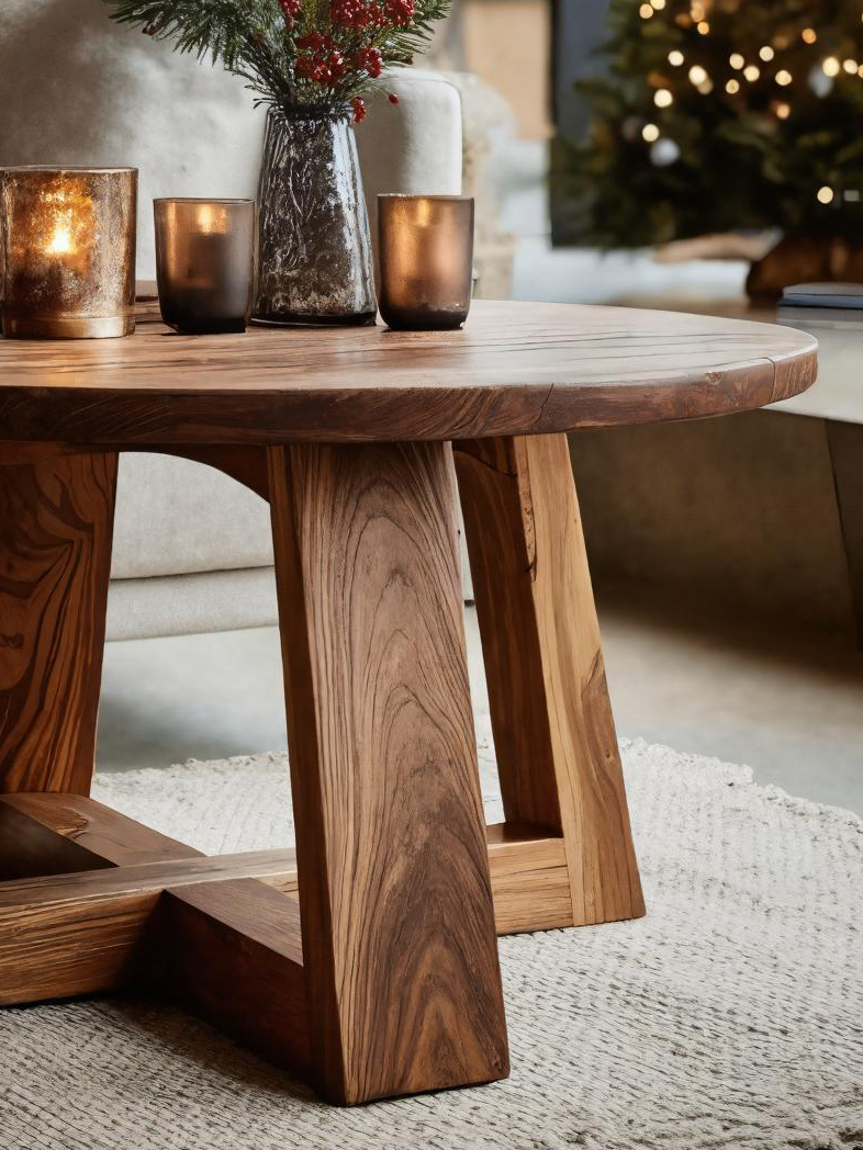 Minimalist Round Side Table For Holiday Decoration