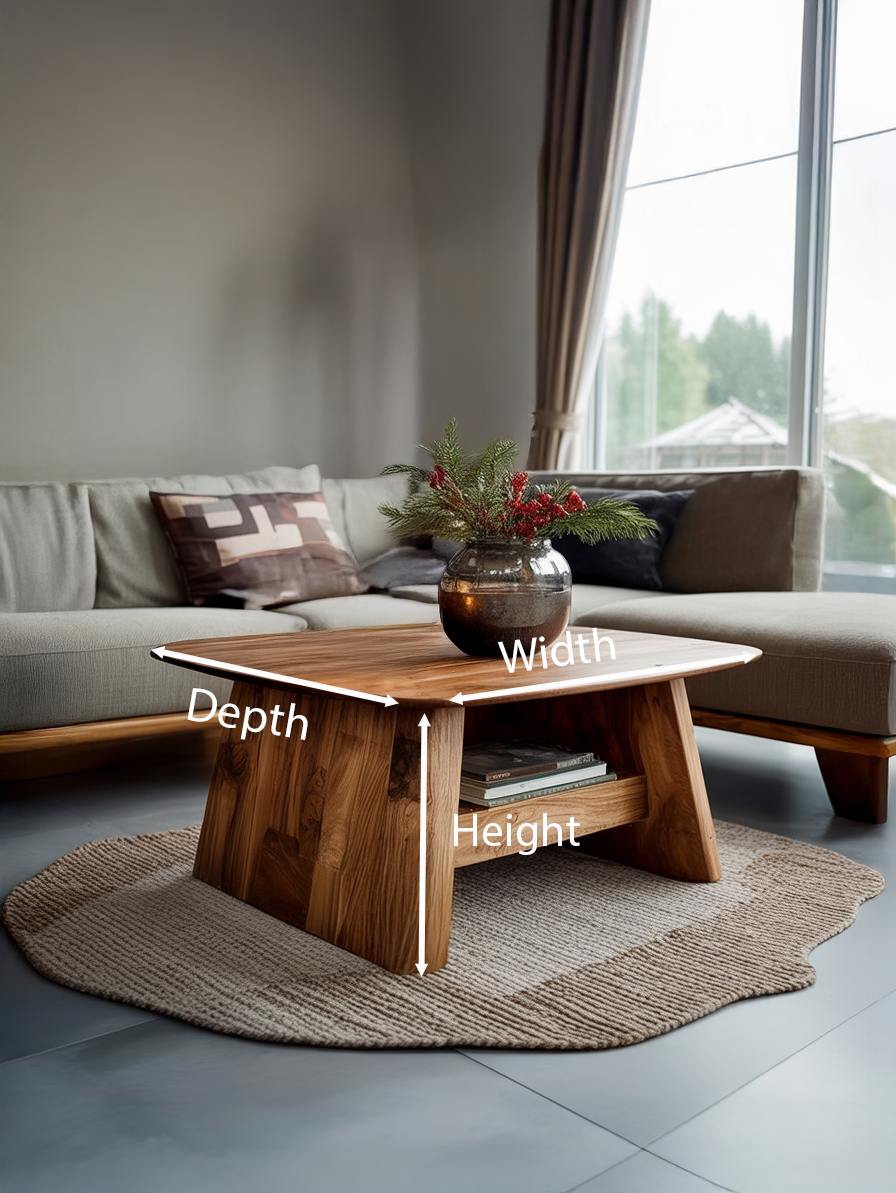 Minimalist Side Table With Shelf For Living Room