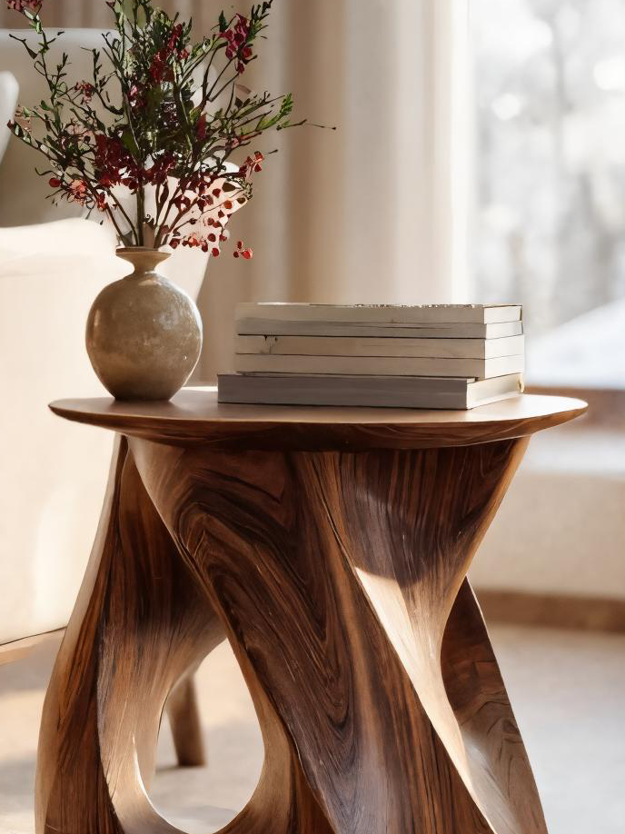 Twisted Side Table For Living Room Or Bedroom