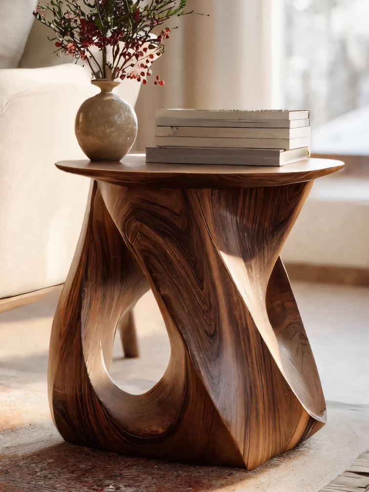 Twisted Side Table For Living Room Or Bedroom