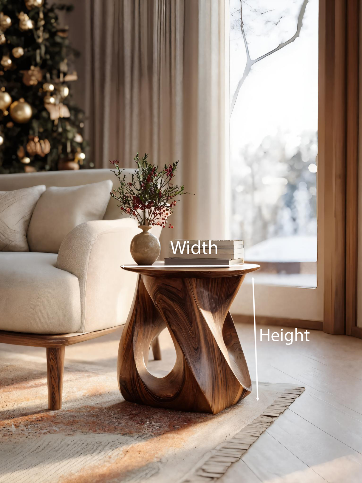 Twisted Side Table For Living Room Or Bedroom