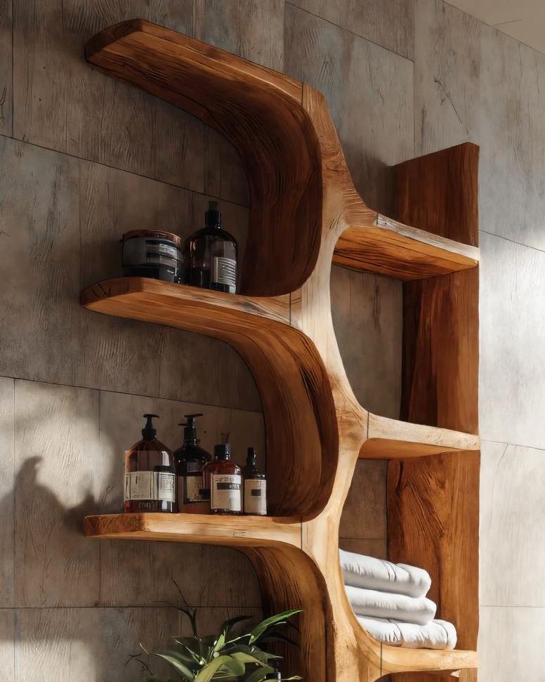 Organic Sculptural Shelf For Bathroom Or Spa