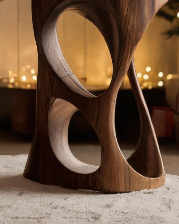 Modern Sculptural Side Table For Holiday Decoration