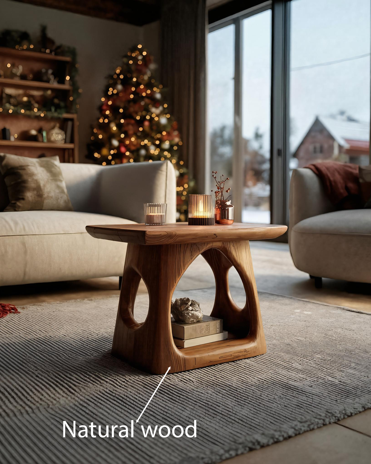 Artistic Sculptural Side Table For Holiday Decoration