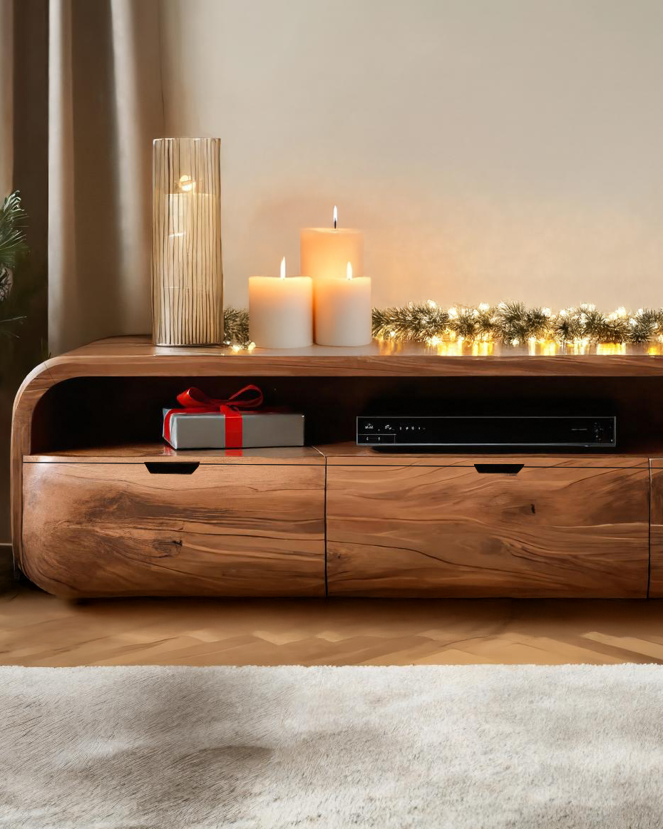 Modern Curved SideBoard For Holiday Decoration