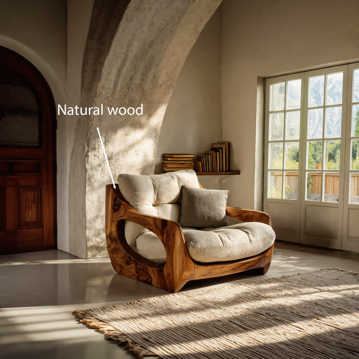 Modern Organic Lounge Seating With Carved Form For Living Room