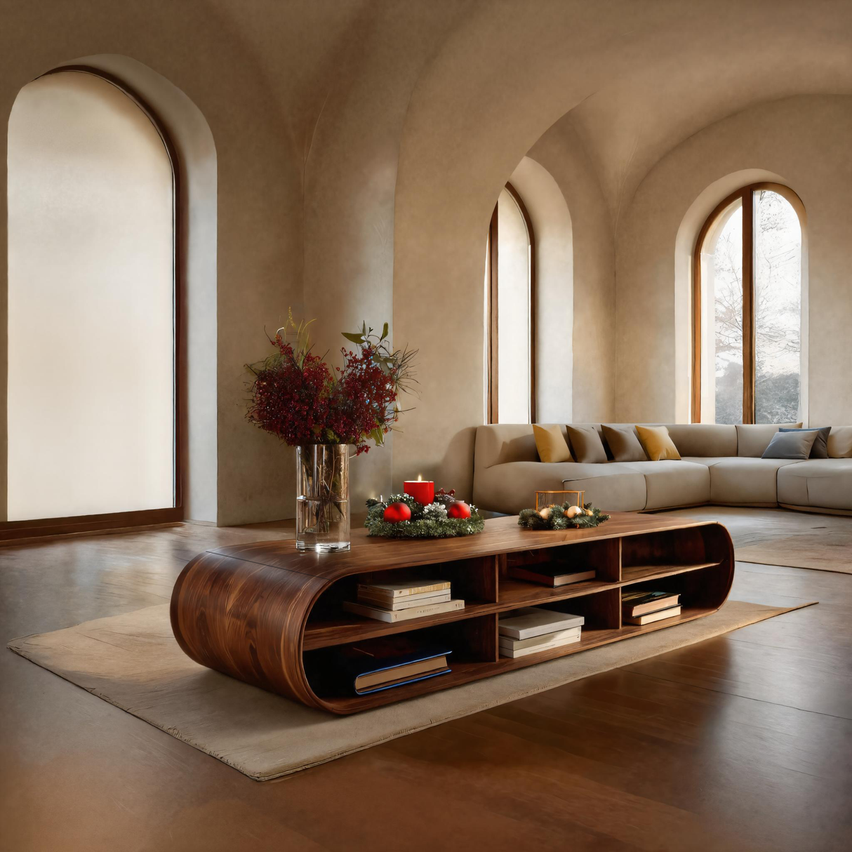 Modern Curved Sideboard For Living Room Or Holiday