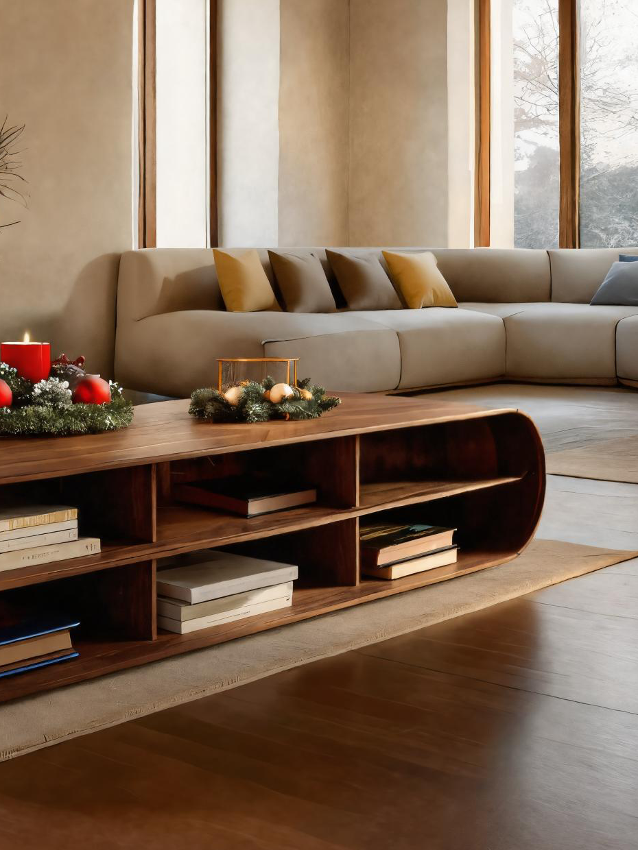 Modern Curved Sideboard For Living Room Or Holiday