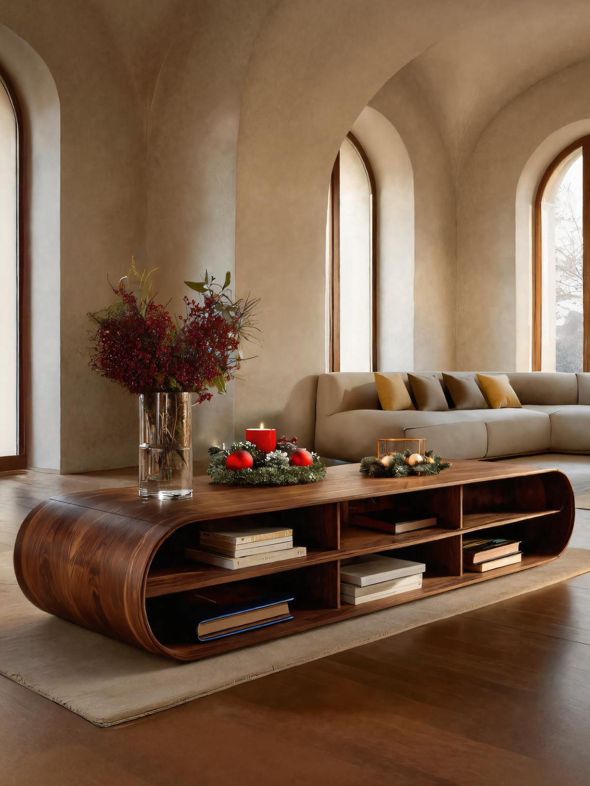 Modern Curved Sideboard For Living Room Or Holiday