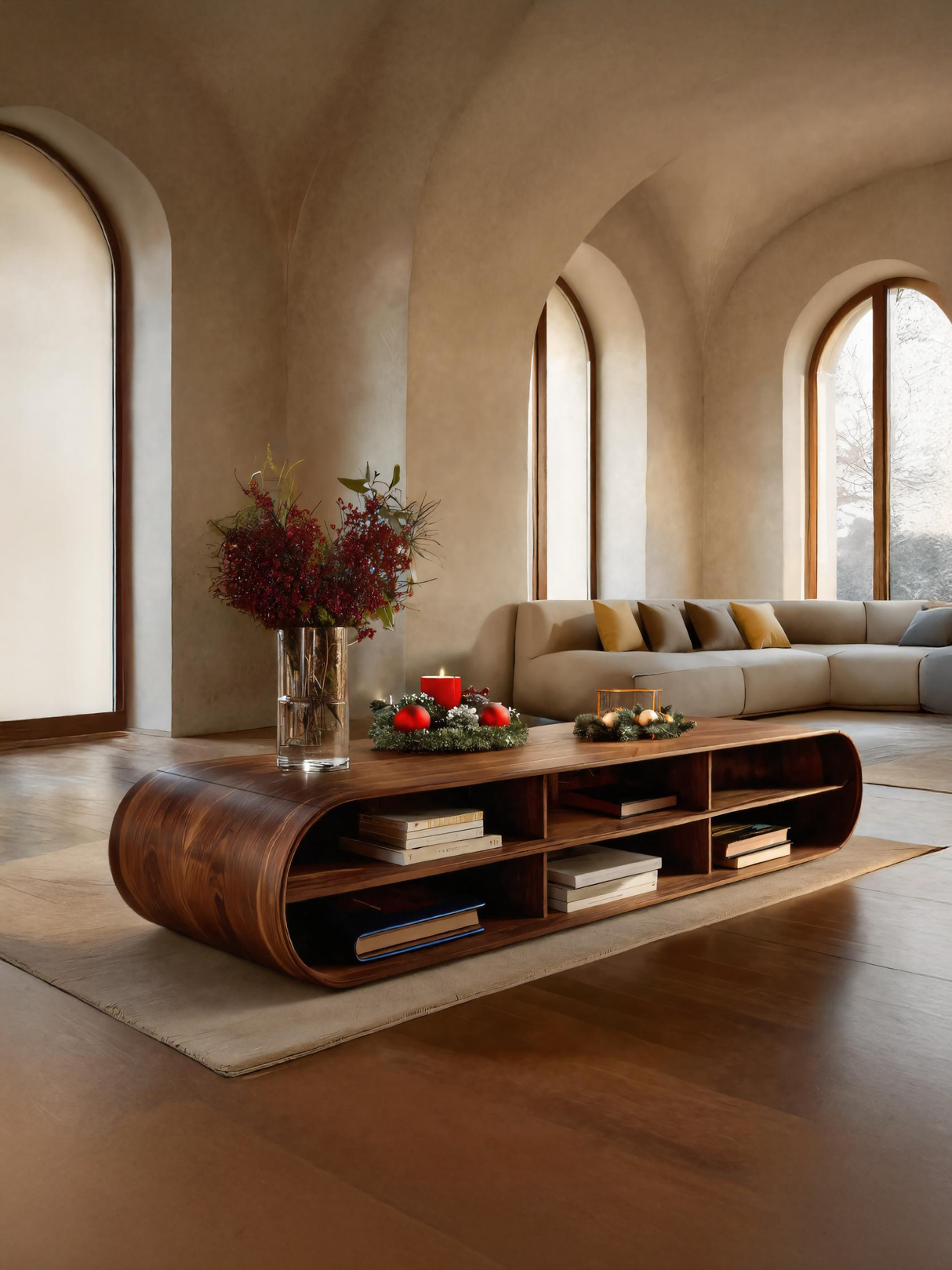 Modern Curved Sideboard For Living Room Or Holiday