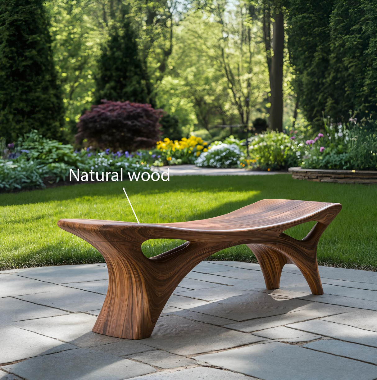 Contemporary Sculptural Outdoor Bench For Garden Or Terrace Lounge
