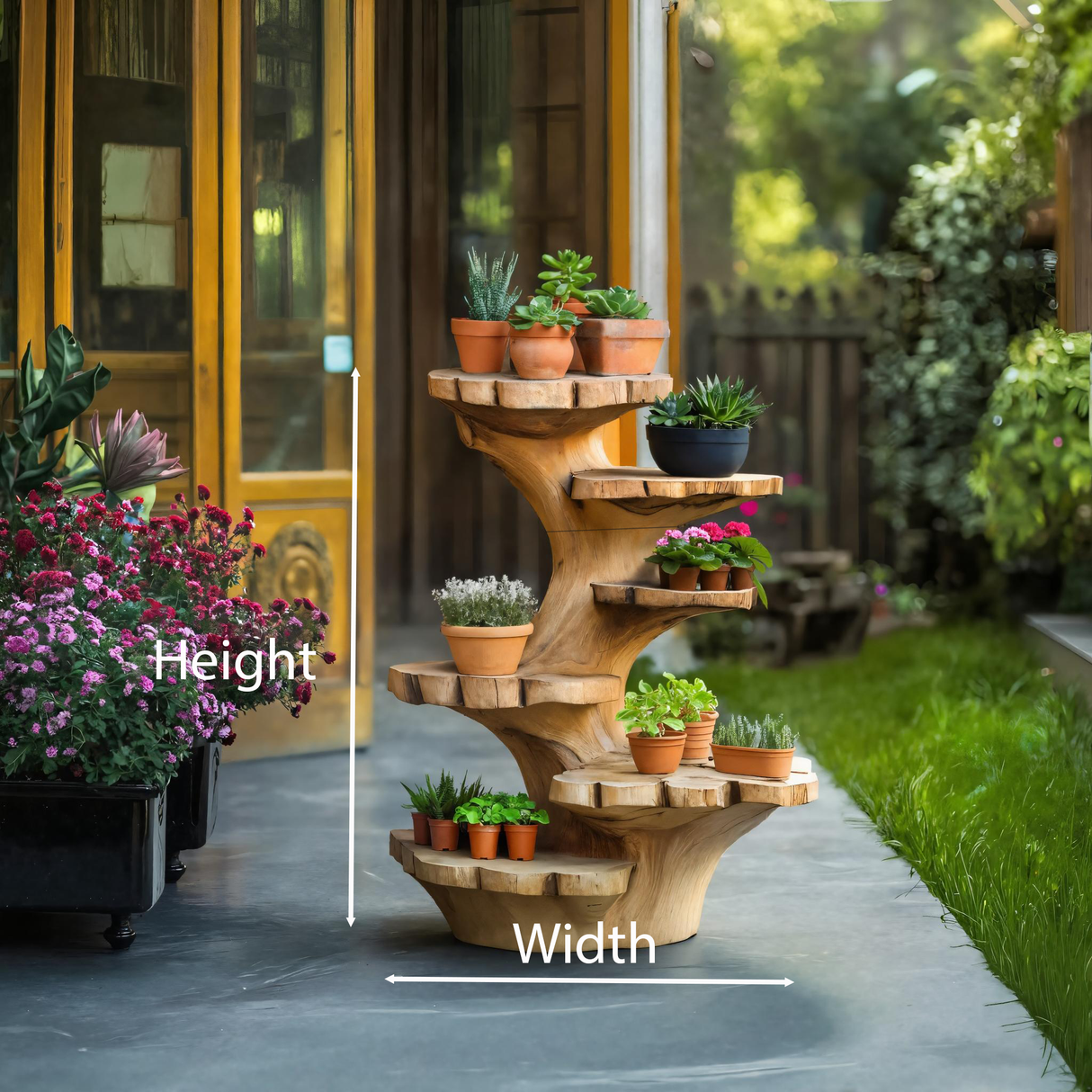 Organic Multi Tier Sculptural Plant Stand For Garden