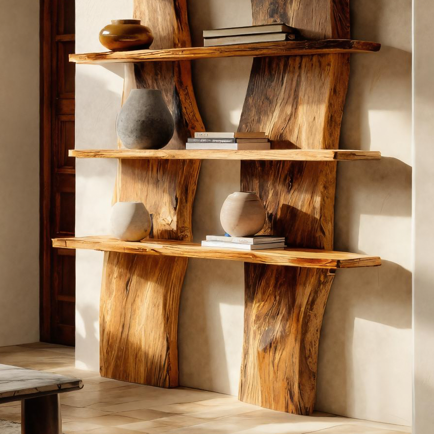 Modern Sculptural Shelf Curved For Living Room Decoration