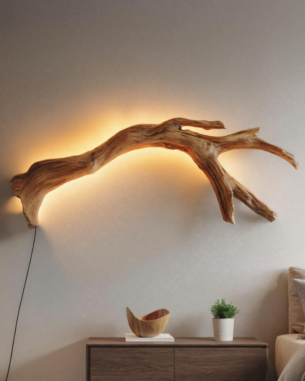 Modern Organic Branch LED Wall Lamp For Bedroom