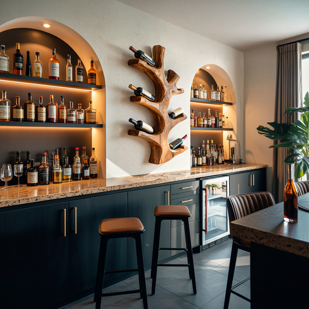 Luxury Wine Rack Wall Sculpture For Kitchen And Living Room