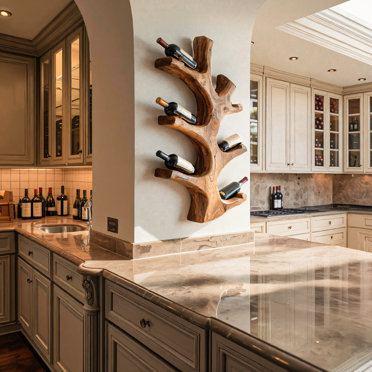 Luxury Wine Rack Wall Sculpture For Kitchen And Living Room