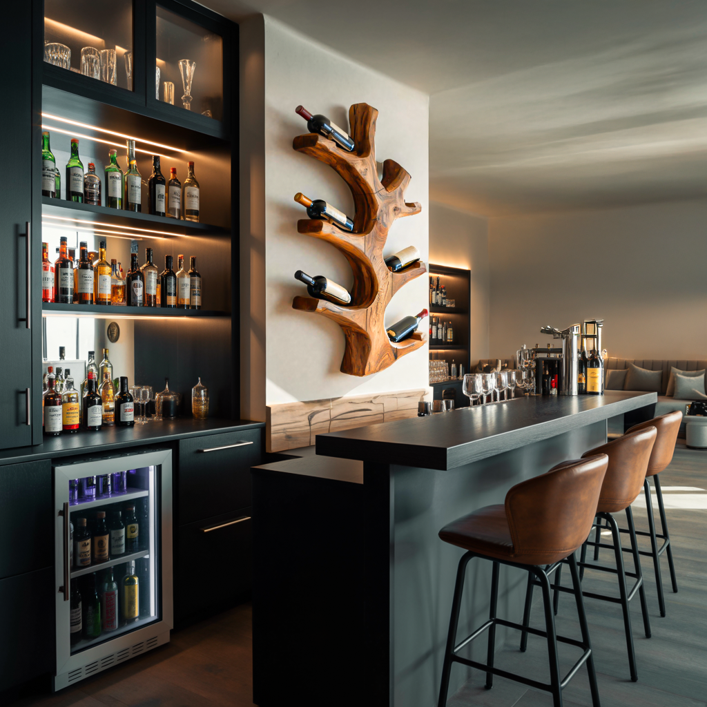 Luxury Wine Rack Wall Sculpture For Kitchen And Living Room