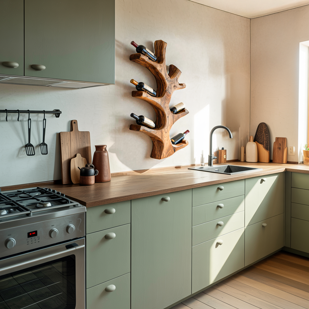 Luxury Wine Rack Wall Sculpture For Kitchen And Living Room