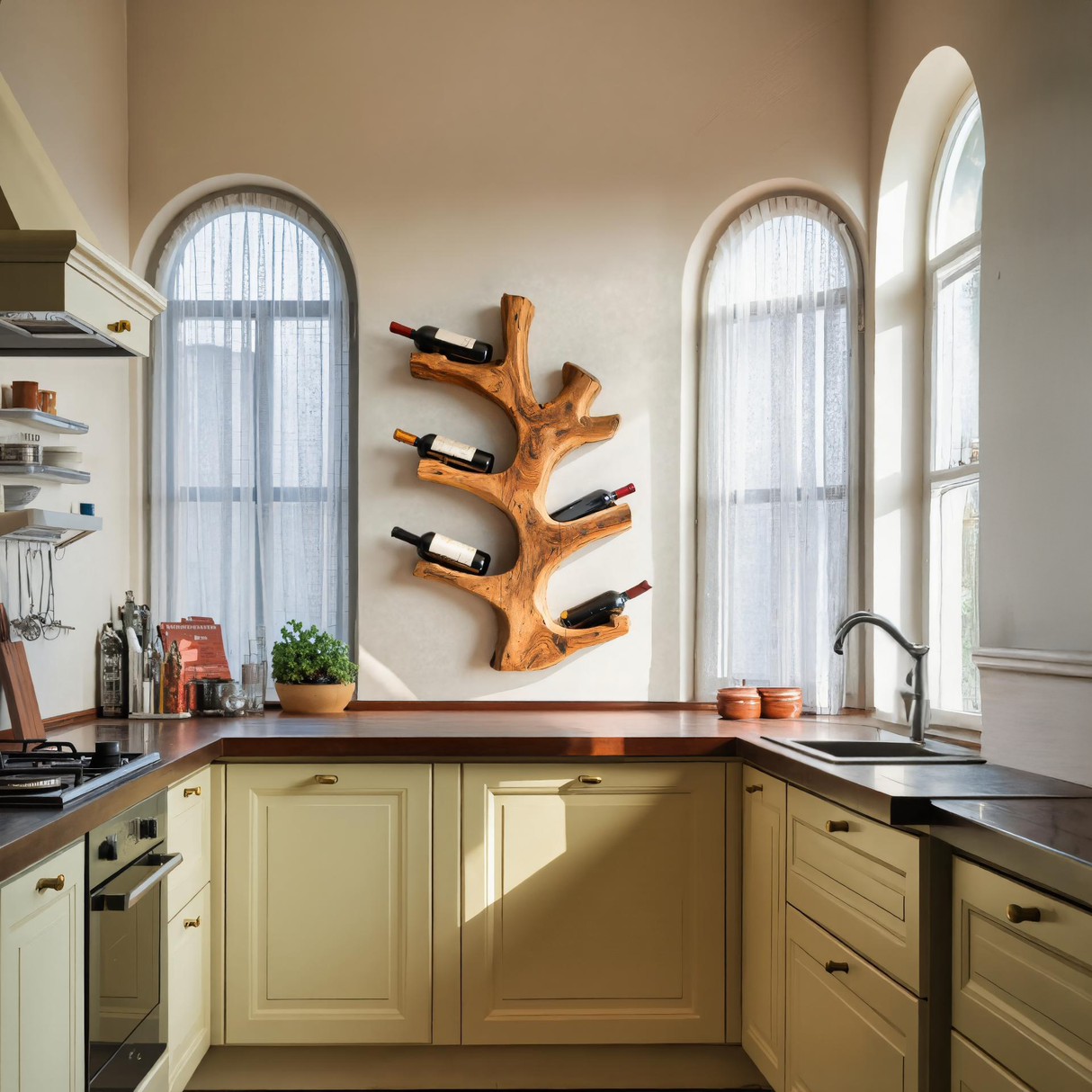 Luxury Wine Rack Wall Sculpture For Kitchen And Living Room