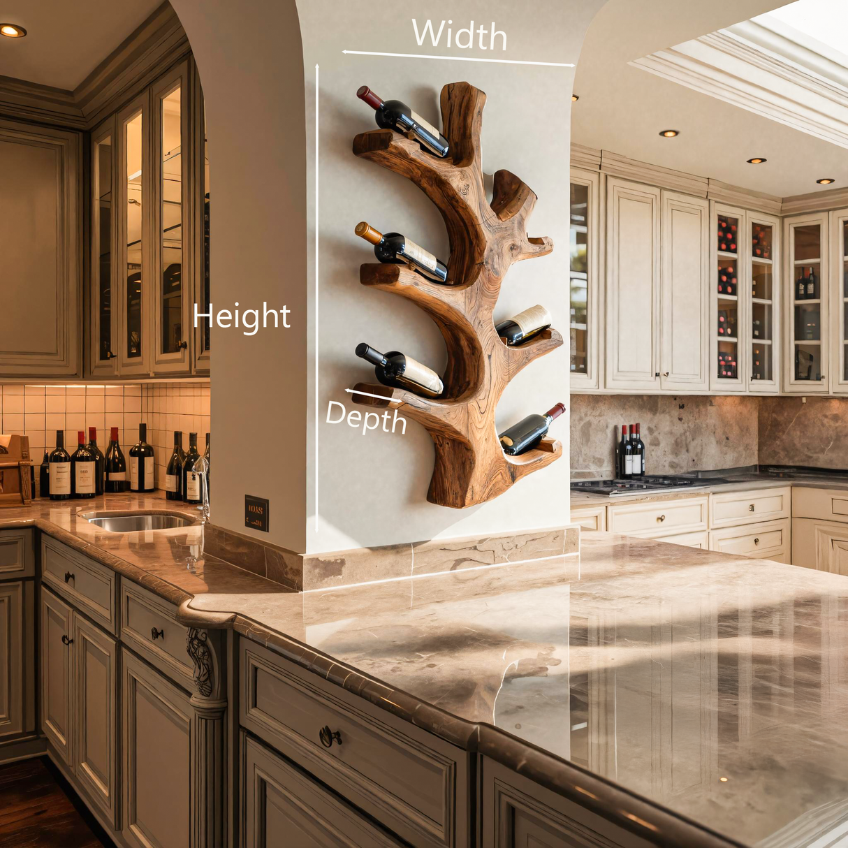 Luxury Wine Rack Wall Sculpture For Kitchen And Living Room