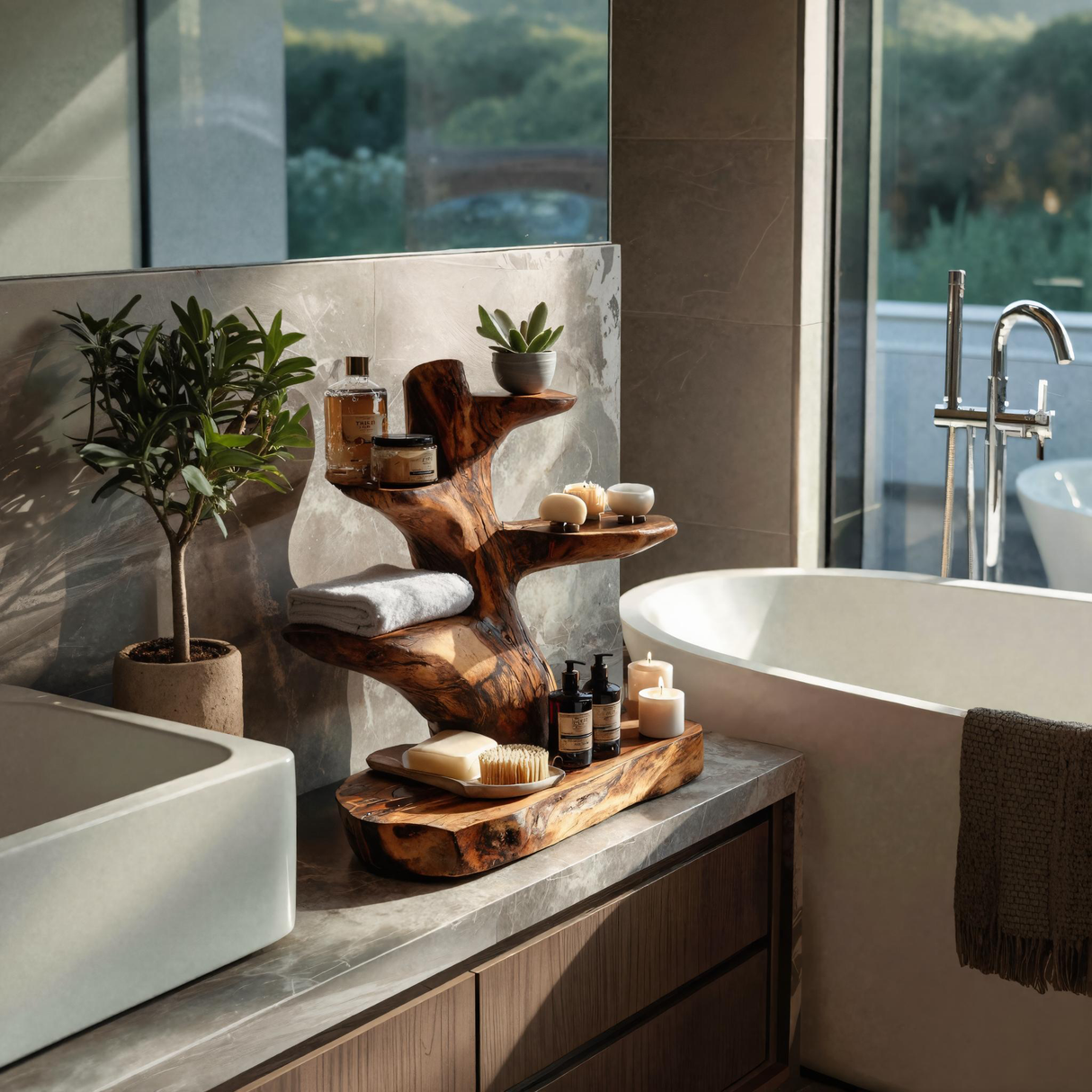 Modern Organic Bathroom Shelf For Bathroom