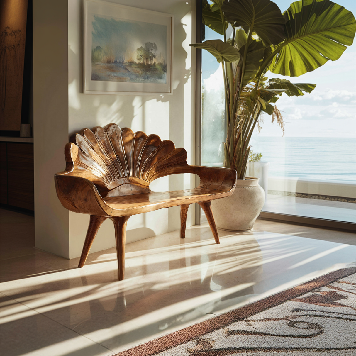 Natural Live Edge Wood Bench For Entryway Seating Area