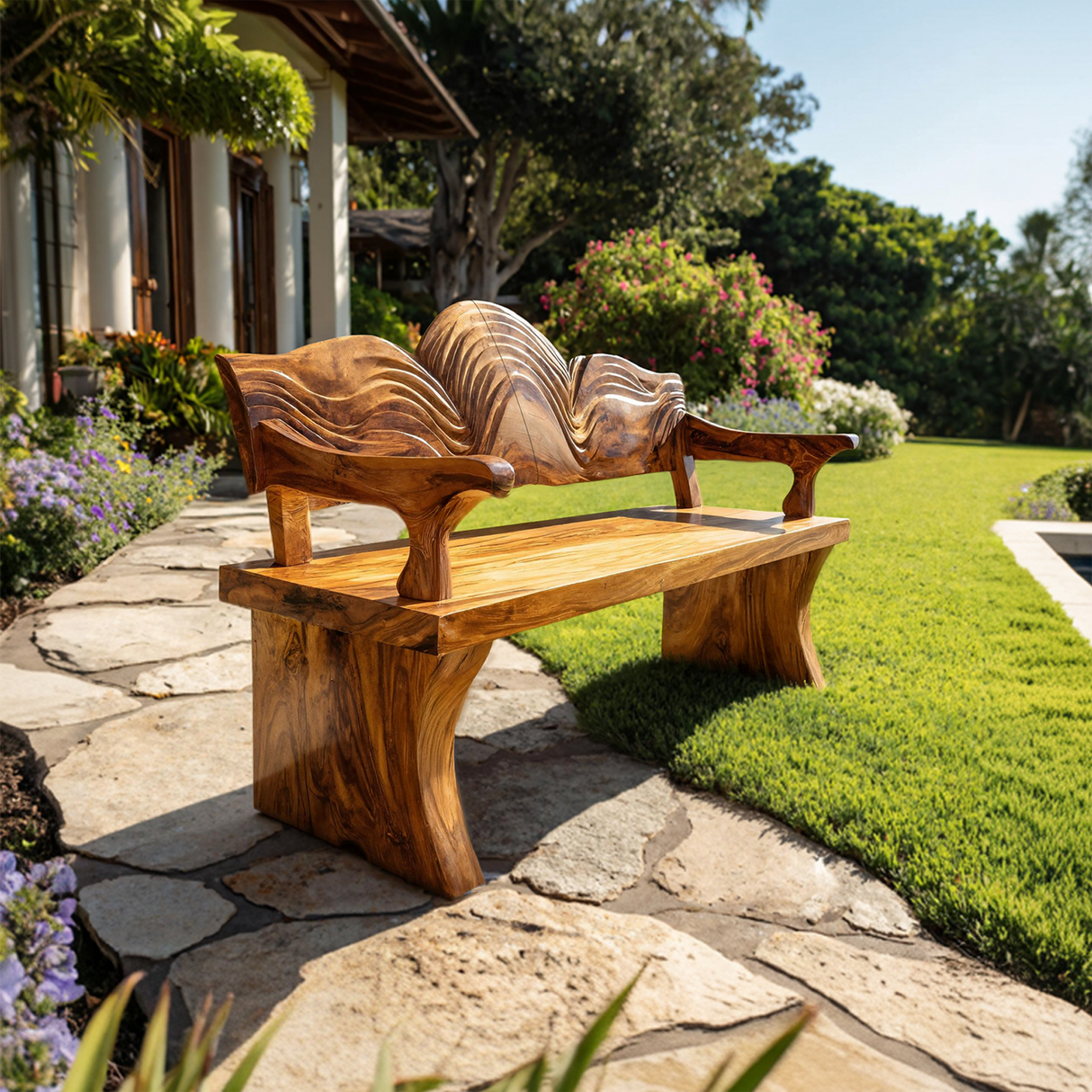 Live Edge Wooden Entryway Bench For Interior Home Decor