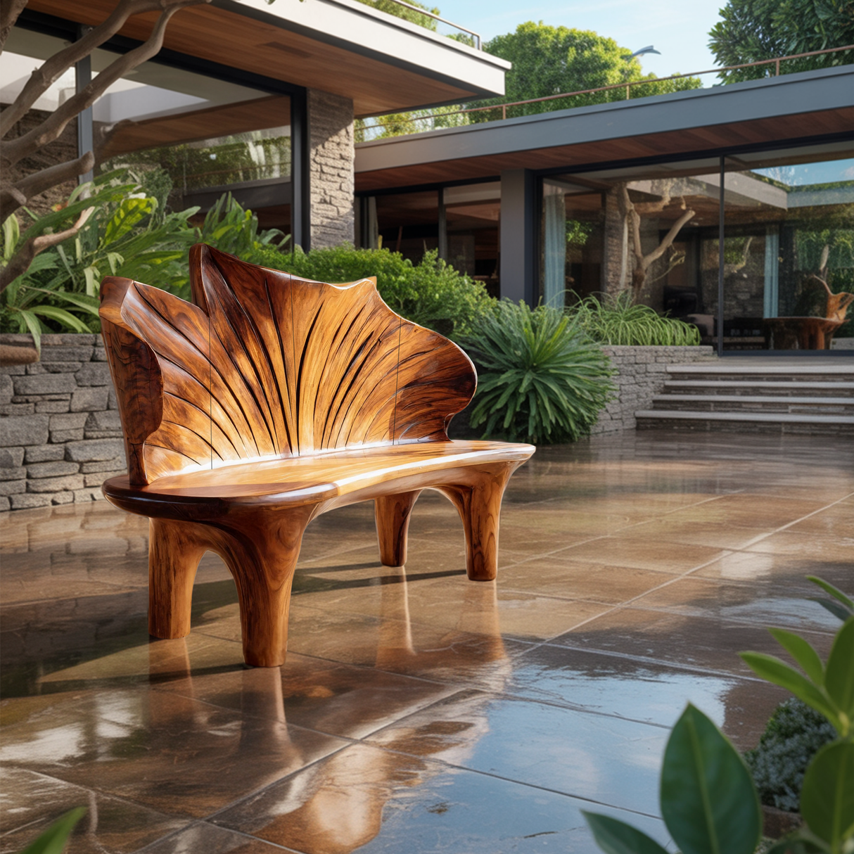 Minimalist Live Edge Entryway Bench For Modern Hallway