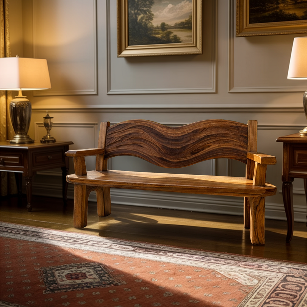 Solid Wood Entryway Bench For Minimalist Home Design