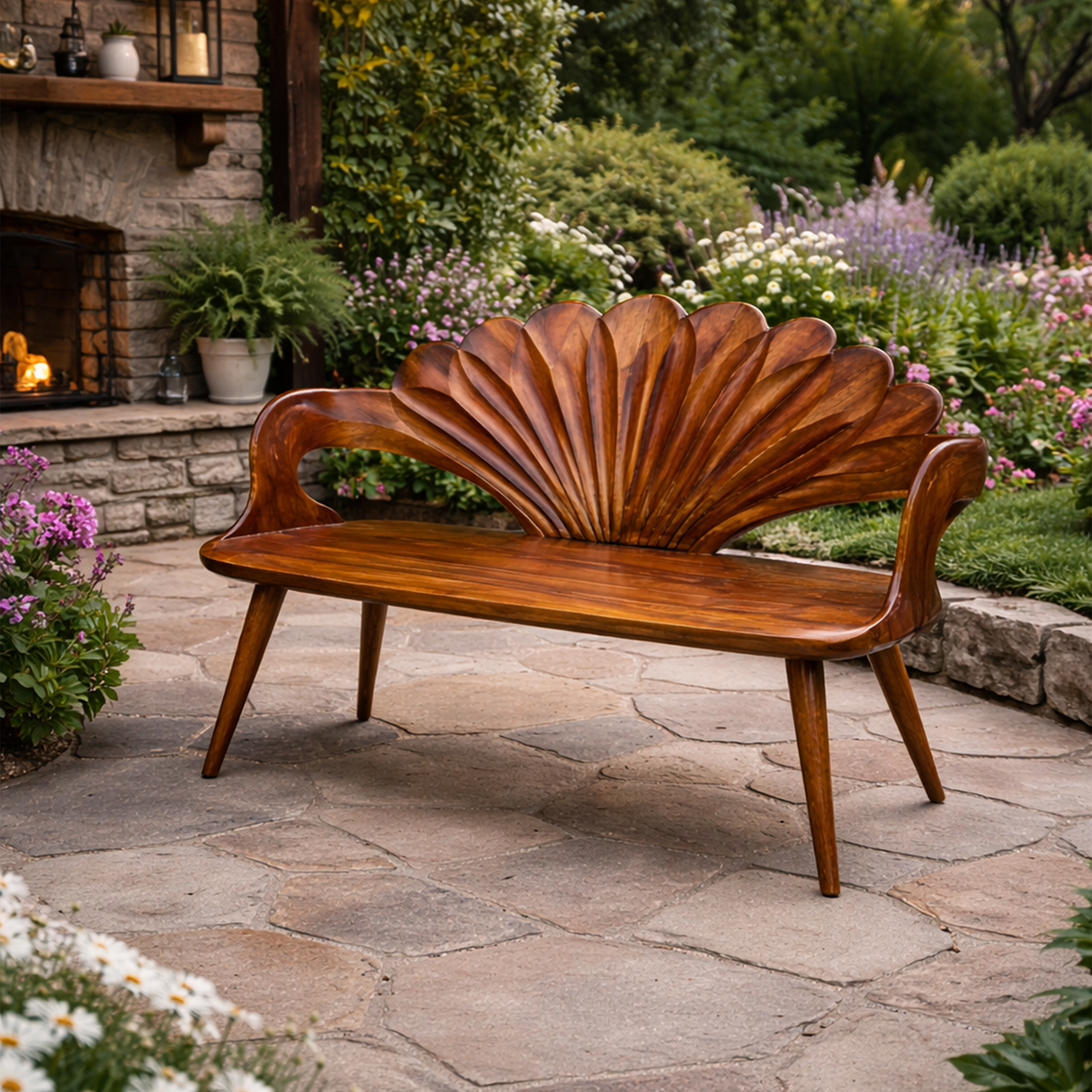 Rustic Natural Wood Bench For Entryway And Hallway