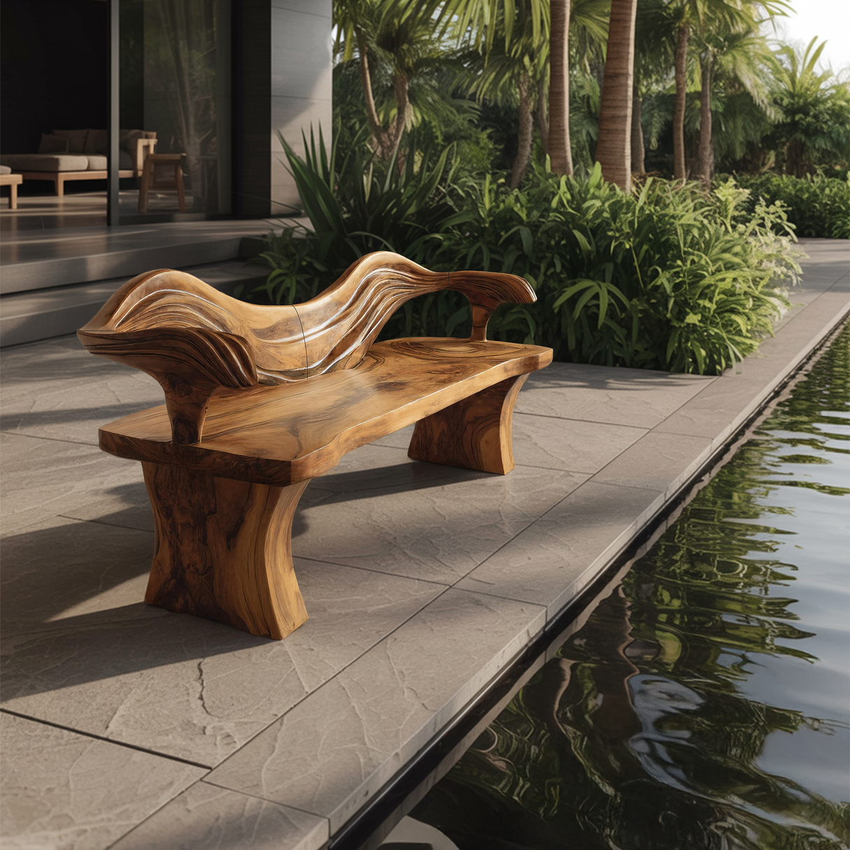 Solid Wood Live Edge Bench For Hallway And Entryway Use