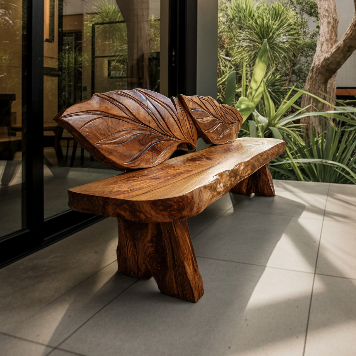 Live Edge Solid Wood Bench For Entryway Interior Decor