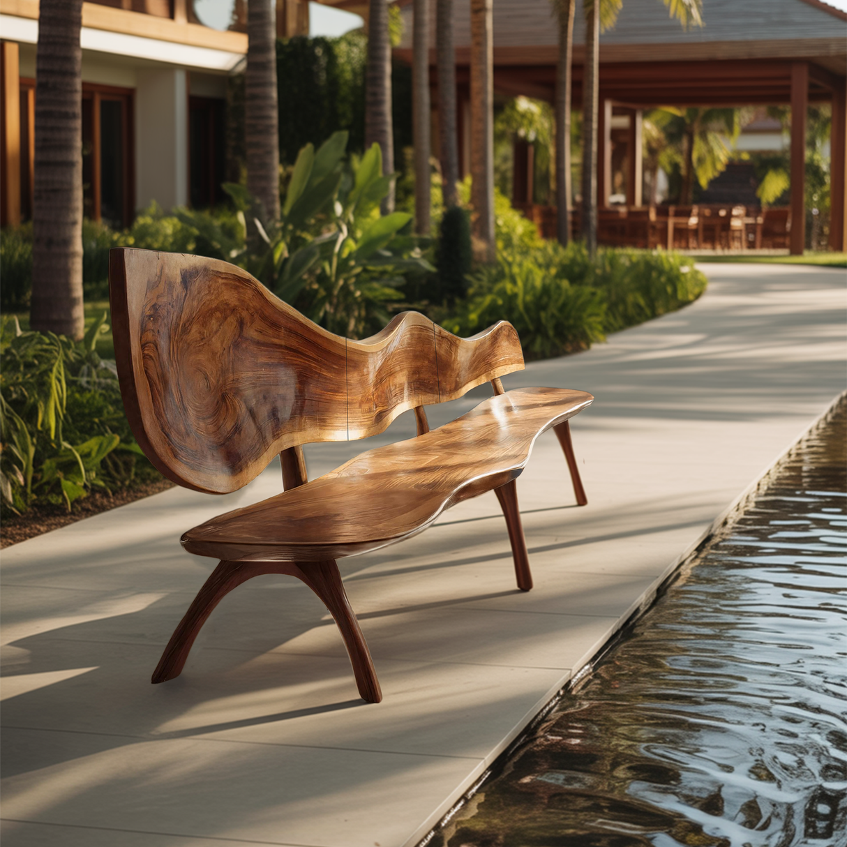 Live Edge Solid Wood Bench For Entryway Sitting Area