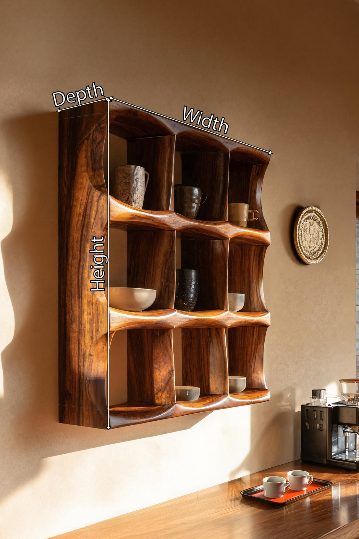 Mid Century Kitchen Wall Shelf For Cozy Cooking Space