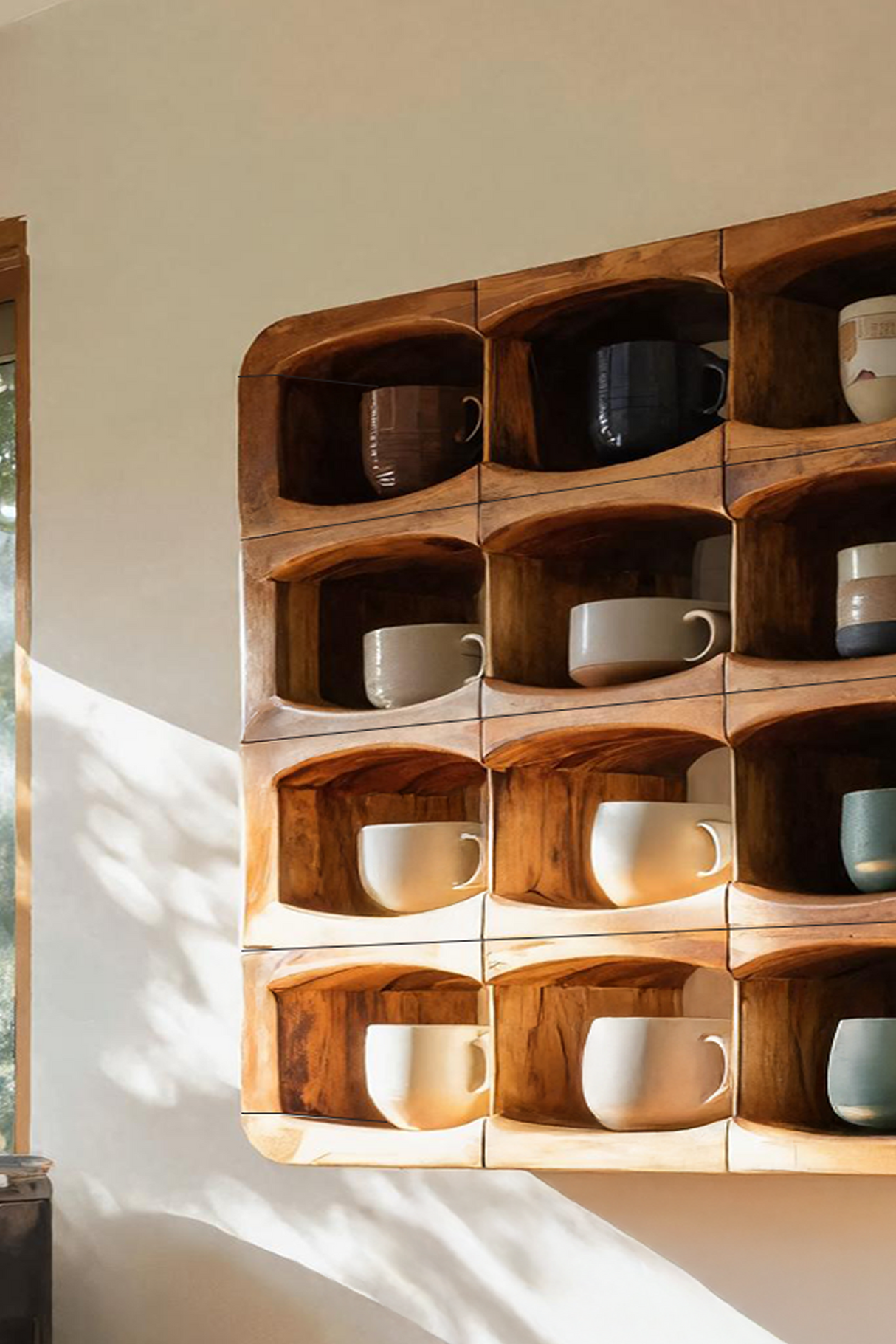 Handcrafted Wall-Mounted Kitchen Rack For Pantry Styling