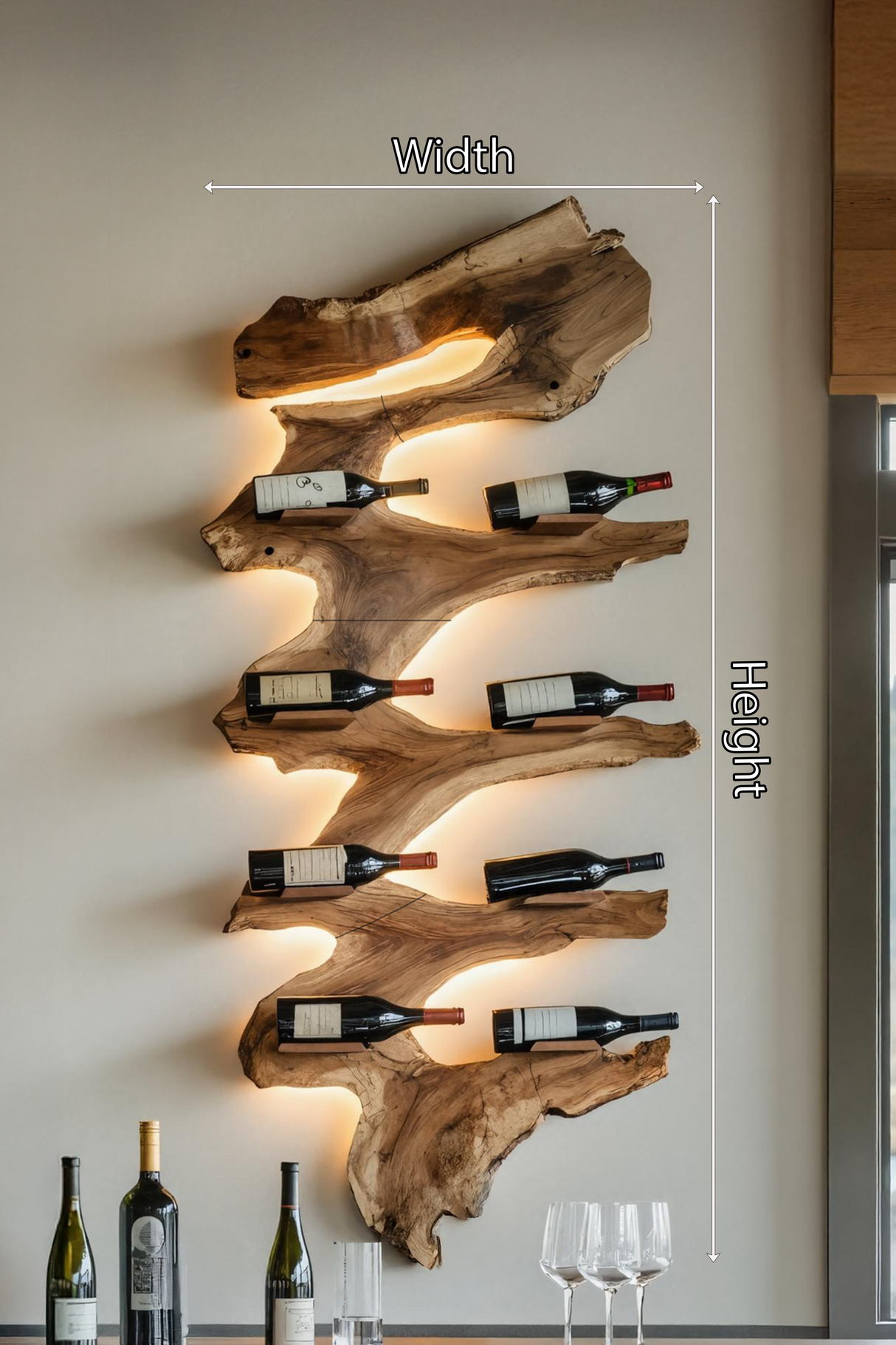 Modern Solid Wood Wine Rack For Living Room Furniture Design
