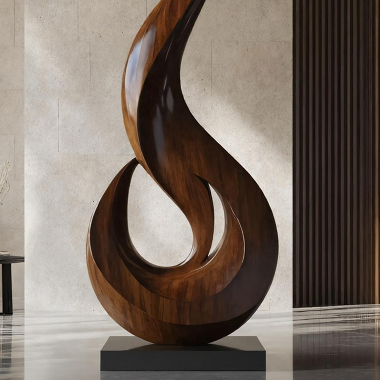 Mid Century Large Wooden Sculpture For Outdoor Art Decor