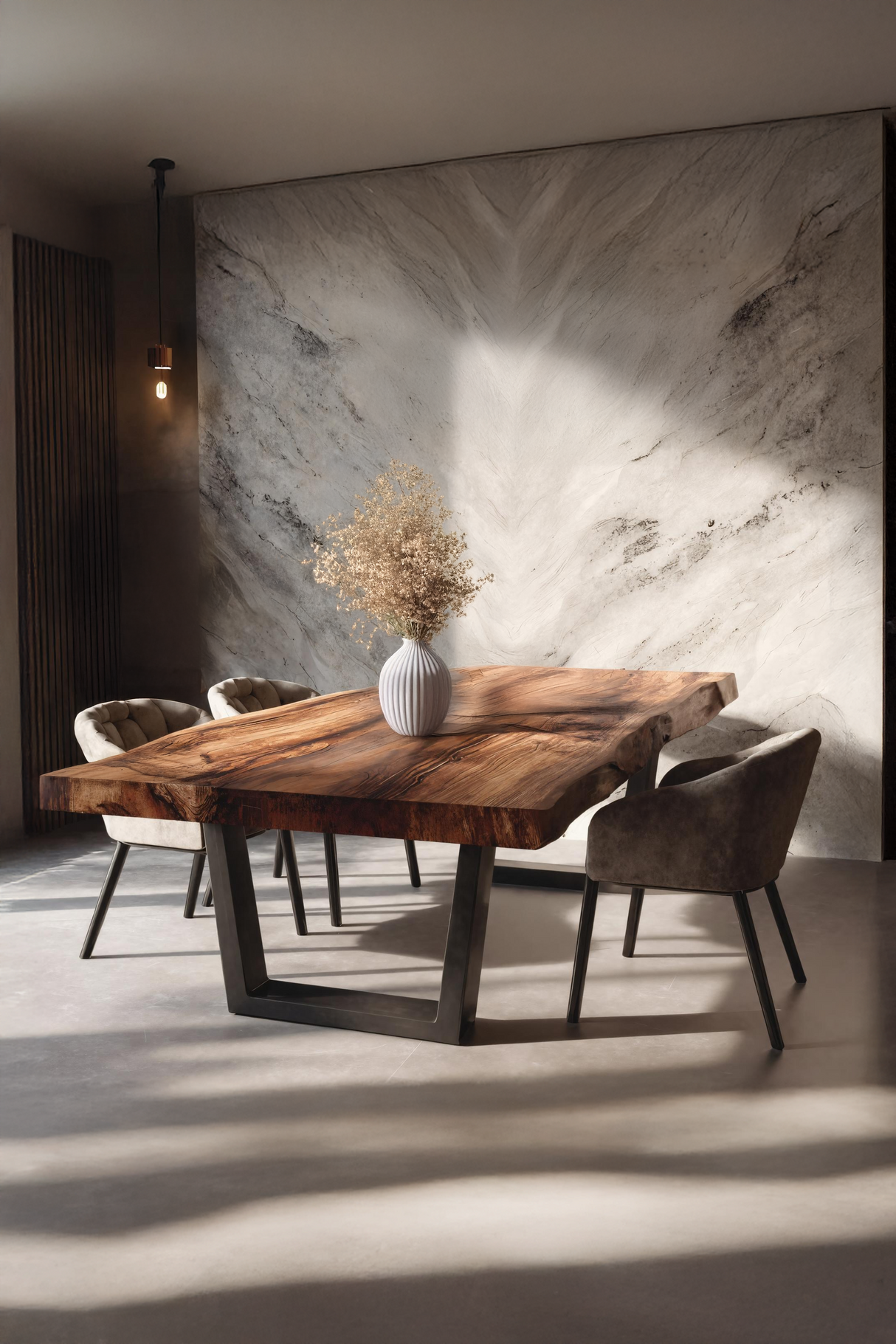 Furniture Decor Farmhouse Wooden Live Edge Dining Table Cozy