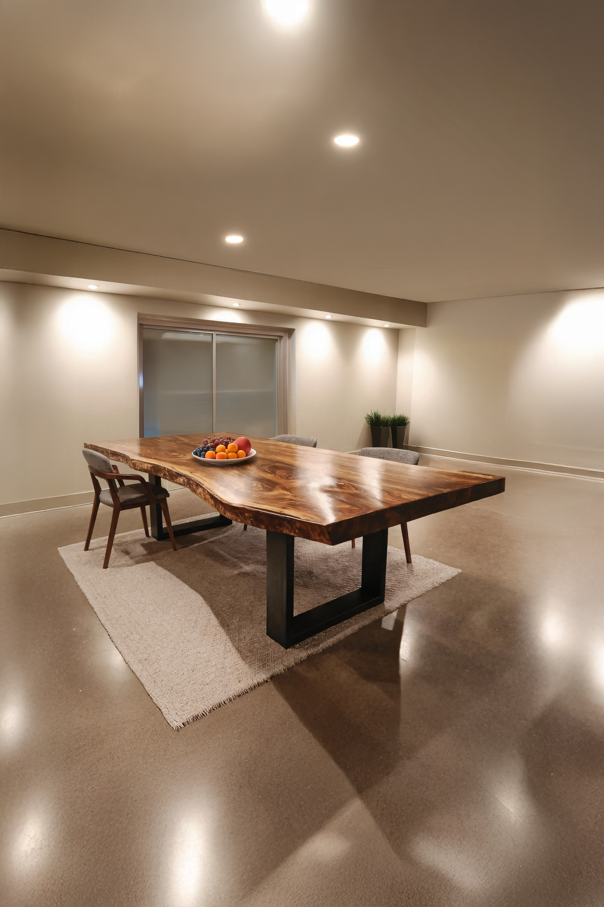 Furniture Decor Modern Solid Wood Dining Table Sleek Edge