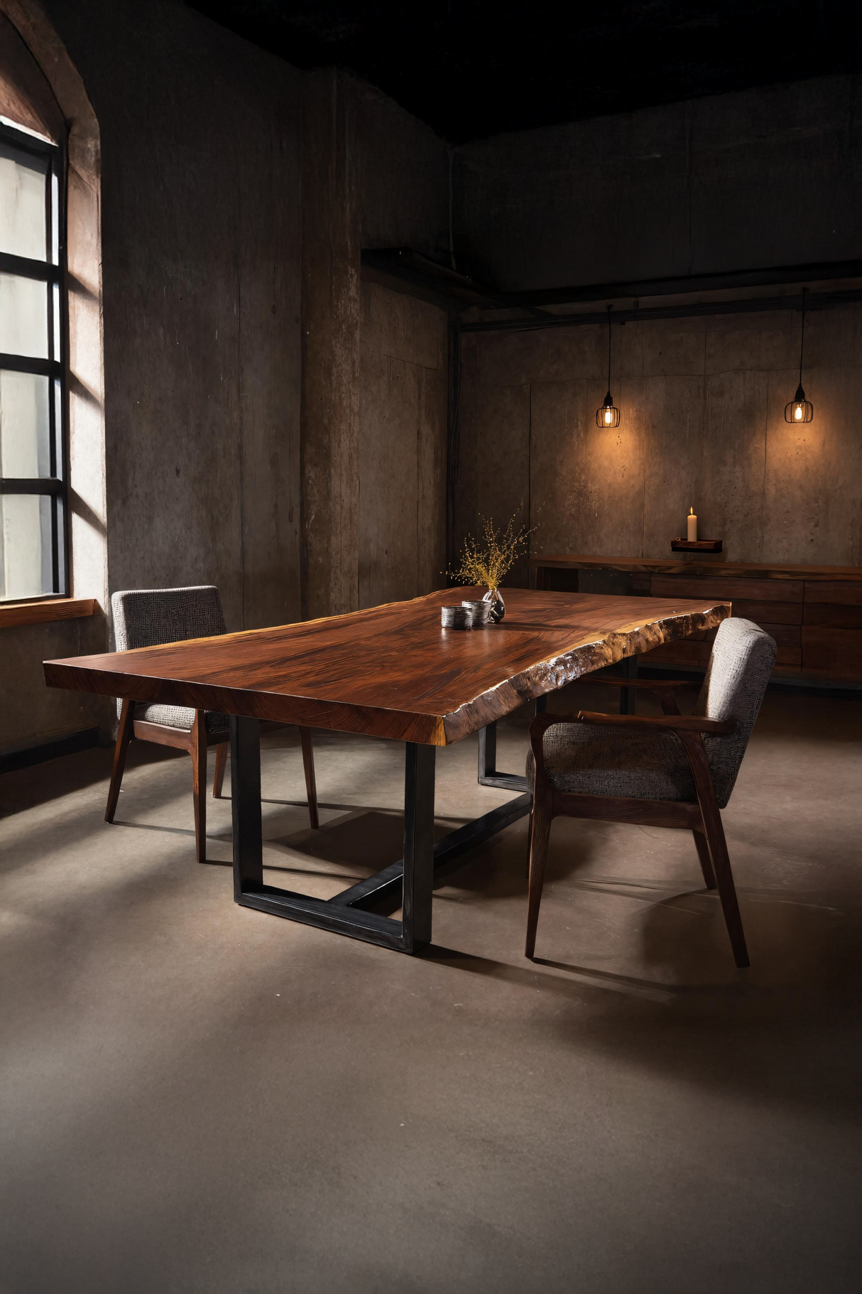 Furniture Decor Modern Live Edge Dining Table Clean Lines