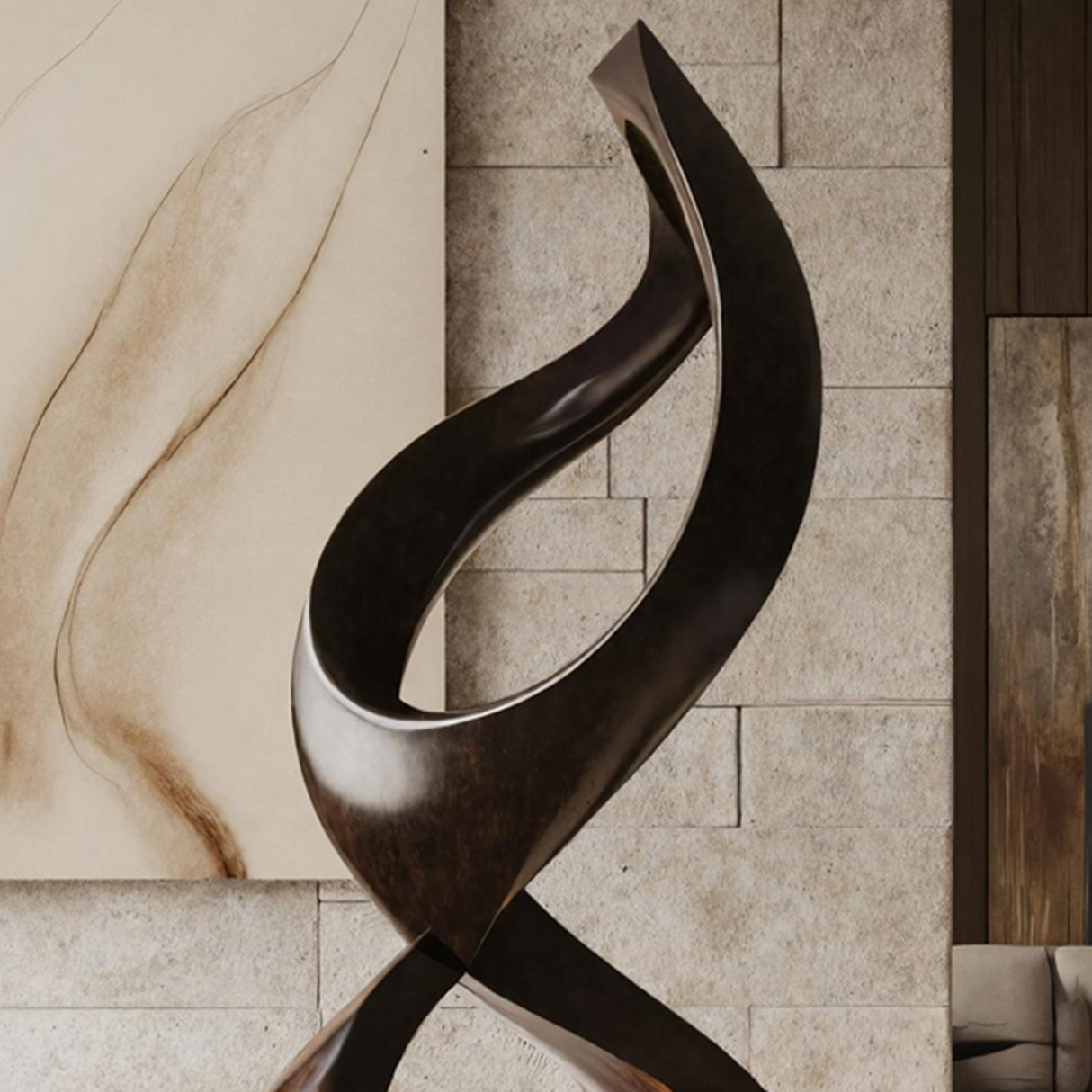 Rustic Large Wooden Sculpture For Outdoor Garden Style