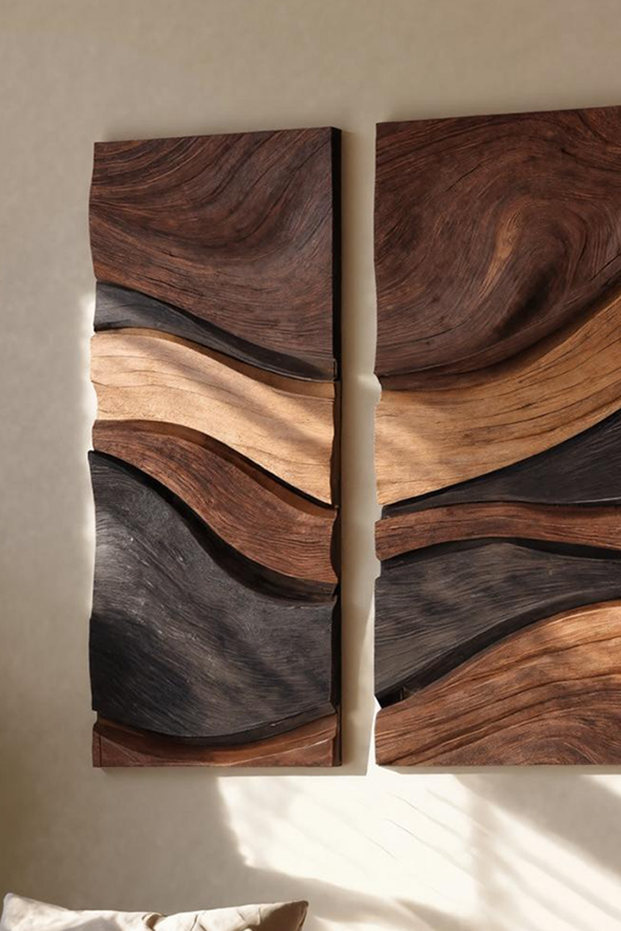 Modern Solid Wood Wall Art For Contemporary Living Room