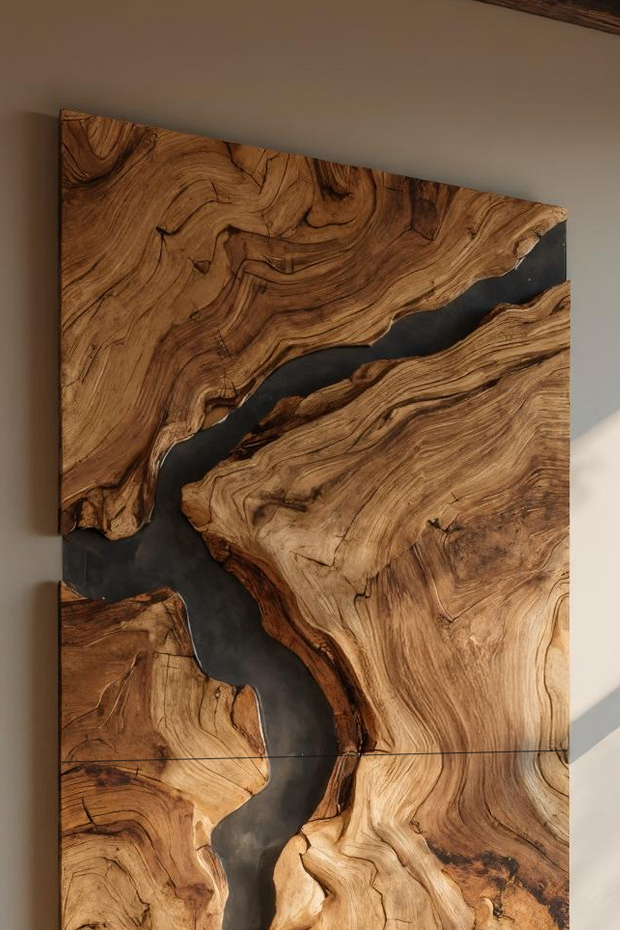 Mid Century Wooden Wall Art Sculpture For Entryway