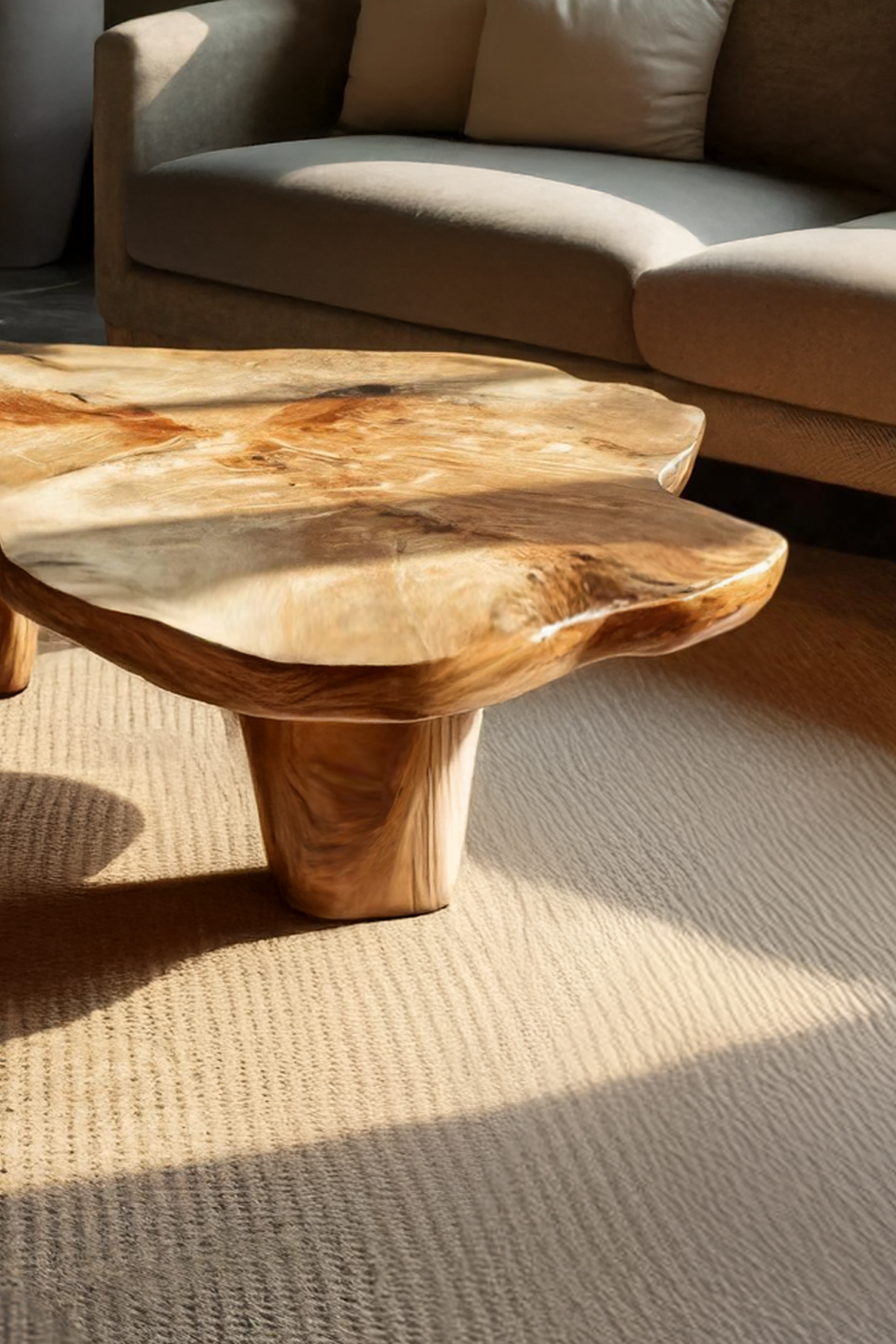 Handcrafted Wooden Live Edge Low Table For Living Room Home Decor